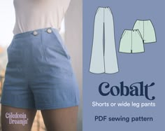 an image of a woman's shorts sewing pattern