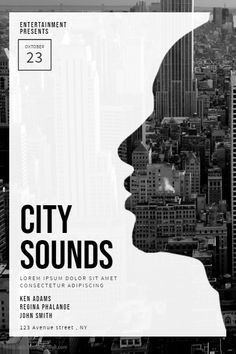 an advertisement for the city sounds concert