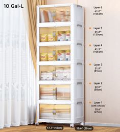 the shelves are labeled with different types of medicine and other medical supplies on them, along with measurements for each shelf