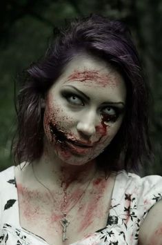 Halloween Zombie Makeup, Zombie Make Up, Zombie Halloween Makeup, Makeup Zombie, Zombie Prom, Zombie Face, Zombie Bride