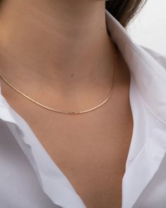 14k Gold Snake Chain Necklace | ZOE LEV Small Gold Chain For Women, Chain For Women Neck, Neckpiece Jewelry Gold, Gold Chain For Girls Simple, Simple Gold Chains For Women, Modern Mangalsutra Designs Simple, Simple Chain Designs Gold, 8 Grams Gold Necklace, Minimal Gold Chain