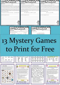 three mystery games to print for free