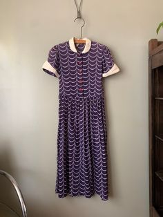 "1940s Loralyn Cotton Day Dress Loving this pattern! A bit of fading around the shoulders but nothing major, some light staining around the collar, and a few small repair. Made of thinned out cotton, a bit see-through. Measured flat: Shoulders 13\" Pit to pit 16\" 1/4 Waist 14\" Hips open Length 45\" PLEASE READ! *MEASUREMENTS* All items are measured while laying flat and unstretched. For clothing: chest, waist, hip and thigh measurements should be multiplied by two. All measurements are in inch Tea Length Vintage Dress For Daywear, Natural Detergent, Hip Openers, Day Dress, Dress Vintage, Dress Clothes For Women, Holiday Dresses, Day Dresses, Summer Dress