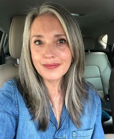 Long gray hair is a thing of beauty, and these inspirational photos prove that it's gorgeous at any age! In this post, I show off a variety of long gray hairstyles for women of all ages and teach you how to take care of your long grey hair as well. Don't let that old rule about no long hair after 40 get you down - rules are made to be broken! And if you think you're too young to wear gray hair? Think again - these beautiful ladies will show you how long silver hair works for everyone! Long Gray Hairstyles, Long Grey Hair, Long Hair 50, Grey Hair And Glasses, Grey Hairstyles, Long Silver Hair, Gray Hairstyles, Permed Hair