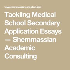 how to conquer the medical school personal statement