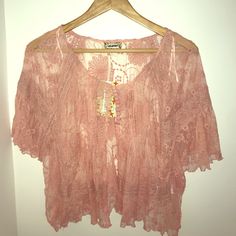 Brand New, Blush, Soft And Lightweight! Perfect To Put Over A Dress Or Wear With Jeans! Pink Bohemian Lace Top, Pink Bohemian Blouse With Lace Top, Bohemian Pink Lace Top Blouse, Pink Lace Top For Beach, Pink Bohemian Tops For Daywear, Pink Bohemian Daywear Tops, Bohemian Pink Tops For Daywear, Pink Lace Top For Brunch, Shirt Brand