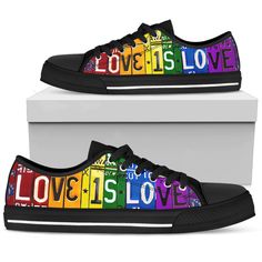 Love Is Love Low Top Shoes - Love Family & Home Pride Shoes, Womens Tennis Shoes, Low Top Shoes, Timeless Classic Style, Womens Tennis, Love Is Love, Lgbt Pride, Dinosaur Print, Custom Shoes