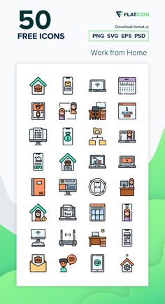 the 50 free icons are displayed in this image