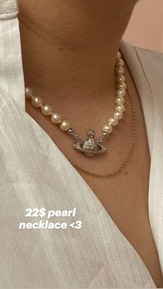 Vivienne westwood inspired necklace 25$  coquette jewelry shop now free worldwide shipping Jewlery Tattoo, Vivienne Westwood Inspired, Vivien Westwood, Dreamy Wardrobe, Coquette Jewelry, Chanel Pearls, Aesthetic Jewelry, Inspired Necklace, Stacked Jewelry