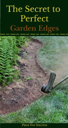 the secret to perfect garden edges by plant for success book cover with shovel in grass