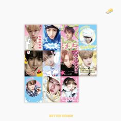 the album cover for btt's 1st mini album is shown in four different images