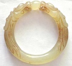 Antique-18-9th-Century-Chinese-White-Jade-Dragon-with-Ball-Small-Bangle-Bracelet Jade Jewelry Design, Chinese Bracelet, Chinese Accessories, Jade Dragon, Handmade Gold Jewellery, Glass Bangles, Chinese Jewelry, Chinese Ancient, Dragon Jewelry