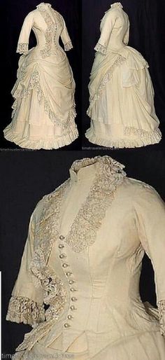 Gorgeous 1880's dress. Thanks to The House of Poleigh Naise on FB. 1880s Day Dress, Antique Dresses, Fashion Through The Ages