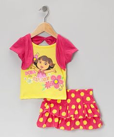 Yellow Tees, Infant Girls, Yellow Polka Dot, Dora The Explorer, Daily Deals, Dark Pink, Something Special, Pink Yellow, Toddler Girl