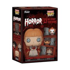 the horror movie pop vinyl figure is in its box