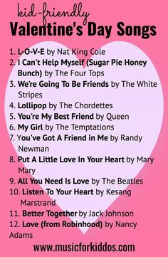 valentine's day song list with the words, i love you to be friends