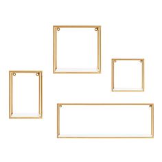 four gold frames on a white background