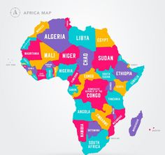 the map of africa with all countries and their names on white background royalty illustration stock images