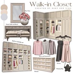 #homedecor, #interiordesign, #homedesign, #decor inspiration Sims 4 Cc Furniture Walk In Closet, Sims 4 Clothes Decor, Sims 4 Cc Furniture Closet, Sims 4 Cc Furniture Free Download, Sims 4 Cheats, Sims 4 Kitchen, Sims 4 Tsr, Walking Closet, Cc Furniture