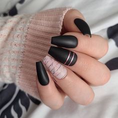 28+ Pretty Pink And Black Nail Designs For Festive Season 2000 Daily Nails Pink Black, Pink Black Nails, Pink Nail Art Designs, Opal Nails, Light Pink Nails, Black Nail Art, Black Nail Polish, Pink Nail Art, Black Nail Designs