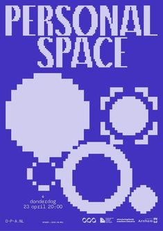 the poster for personal space is shown in blue and white, with an image of two circles