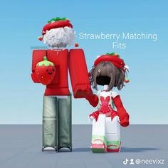 an animated image of a man and woman dressed up as santa claus, holding hands