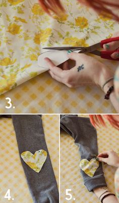 the instructions for how to sew a heart - shaped scarf with scissors and fabric