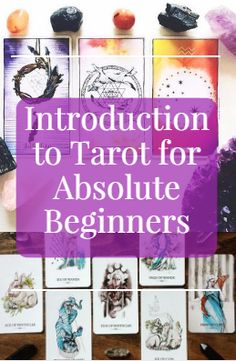 the cover of an instructional book with images of tarot and other items on it