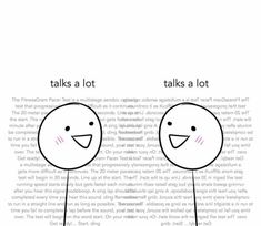 two cartoon faces with the caption'talks a lot, talks a lot '