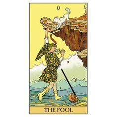 the fool tarot card with an image of a woman holding a cat