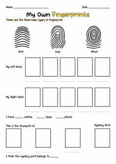 the fingerprints worksheet for students to practice their handwriting and writing skills