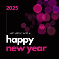 a happy new year card with the words, we wish you a happy new year