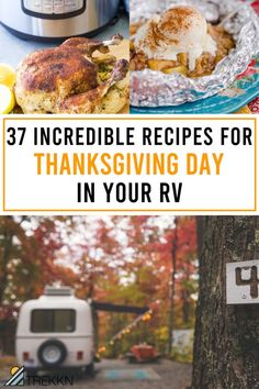 the words 37 incredible recipes for thanksgiving day in your rv