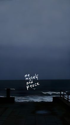 an image of the ocean with words written on it that read, ms missile and peace