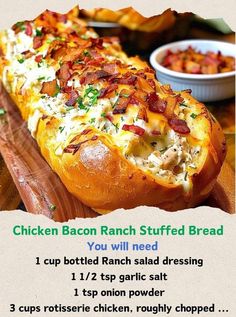 the recipe for chicken bacon ranch stuffed bread