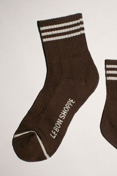 Crew length sock with a ribbed, striped cuff. Cozy, supportive and available in the best colors. Fabric is 85% cotton, 13% polyester, and 2% spandex. Custom Items, Tights, Socks, Cuff, Spandex, Pure Products, Fabric