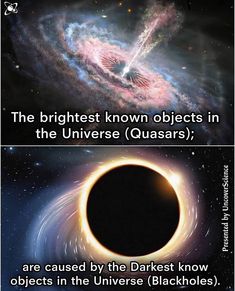 two pictures with the same caption in different languages, one has an image of a black hole