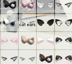 the cat ears are all different colors and sizes