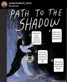 a poster with an image of a woman holding a lantern in her hand and the words path to the shadow above it