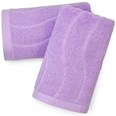 two purple towels folded on top of each other