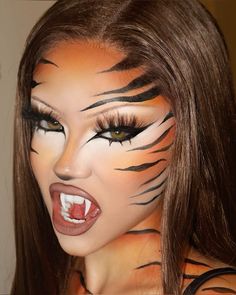 Halloween Costume. Tiger. Catwoman. Catwoman Halloween, Catwoman Halloween Costume, Tiger Makeup, Leopard Makeup, Deer Makeup, Holloween Makeup, Women Halloween Costume Ideas, Animal Makeup, Cute Halloween Makeup