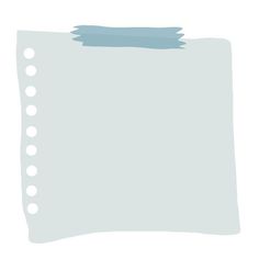 a piece of white paper with holes in the middle and blue ink on it, against a white background