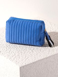 Shiraleah Ezra Quilted Nylon Small Boxy Cosmetic Pouch, Ultramarine Dream Boutique, Dream Wishlist, Girls Things, Small Makeup Bag, Bags Aesthetic, Product Ideas