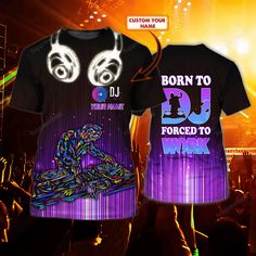 Born To Dj Forced To Work Custom T-Shirt available in T-shirt, hoodie, tank top, longsleeve, multi color and size S M L XL XXL 3XL 4XL 5XL. Shipping from the US. Easy 30 day return policy - Shop now! 6.1-ounce, 100% cotton .Double-needle neck, sleeves and hem; Roomy Unisex Fit. Ash is 99% cotton, 1% poly; Sport Grey is 90% cotton, 10% poly; Dark Heather is 50% cotton, 50% polyester .Decoration type: Digital Print. Made by Gildan 3d Tshirt, Dj Music, Music Music, Custom Tshirt Design, Workout Tshirts, 3d T Shirts, Unisex Tshirt, Family Reunion, T Shirt For Men