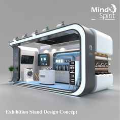 the exhibition stand design concept is displayed