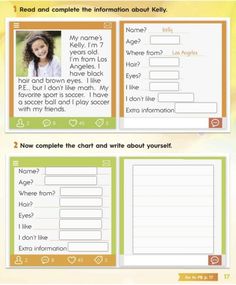 two page worksheet with the same information for each child's name and age