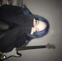 Blue Hair Tumblr, Blue Hair Aesthetic, Hair Tumblr, Blue Haired Girl, Tumblr Aesthetic, Only Girl