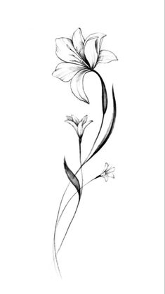 a black and white drawing of a flower on a white background with the words, i love