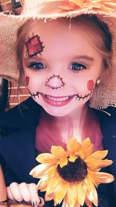 Scarecrow Face Paint, Simple Halloween Makeup, Diy Scarecrow Costume, Scarecrow Halloween Makeup, Makeup For Kids, Diy Fantasia, Halloween Makeup For Kids, Halloween Costumes Scarecrow, Scarecrow Makeup