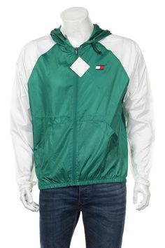 Vintage Tommy Hilfiger windbreaker Flag jacket Green/White Tommy Sport size M New with tags Tommy Hilfiger Windbreaker, Logo Yellow, Flag Logo, Boys Fashion, Hip Hop Rap, Star Top, Pullover Jacket